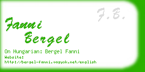 fanni bergel business card